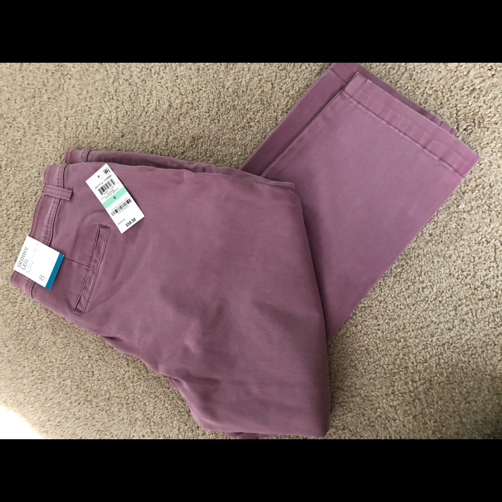 Mauve skinny leg pants